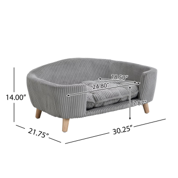 Pefilos 29" Pet Bed Sofa Furniture, Wood Dog Bed with Legs for Small Medium Dogs, Indoor Cat Beds Couch, Brown